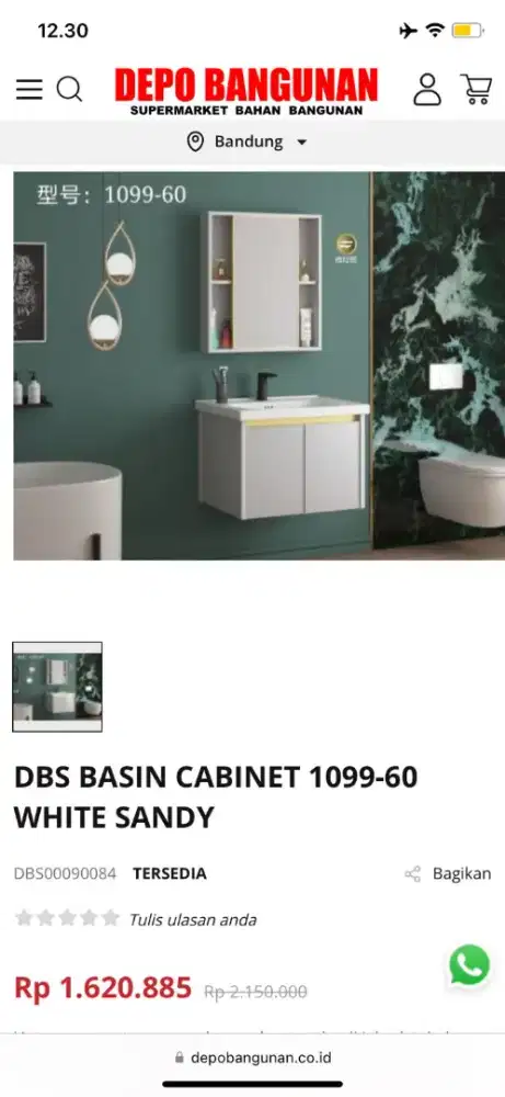 Wastafel basin kabinet all new(salah beli)