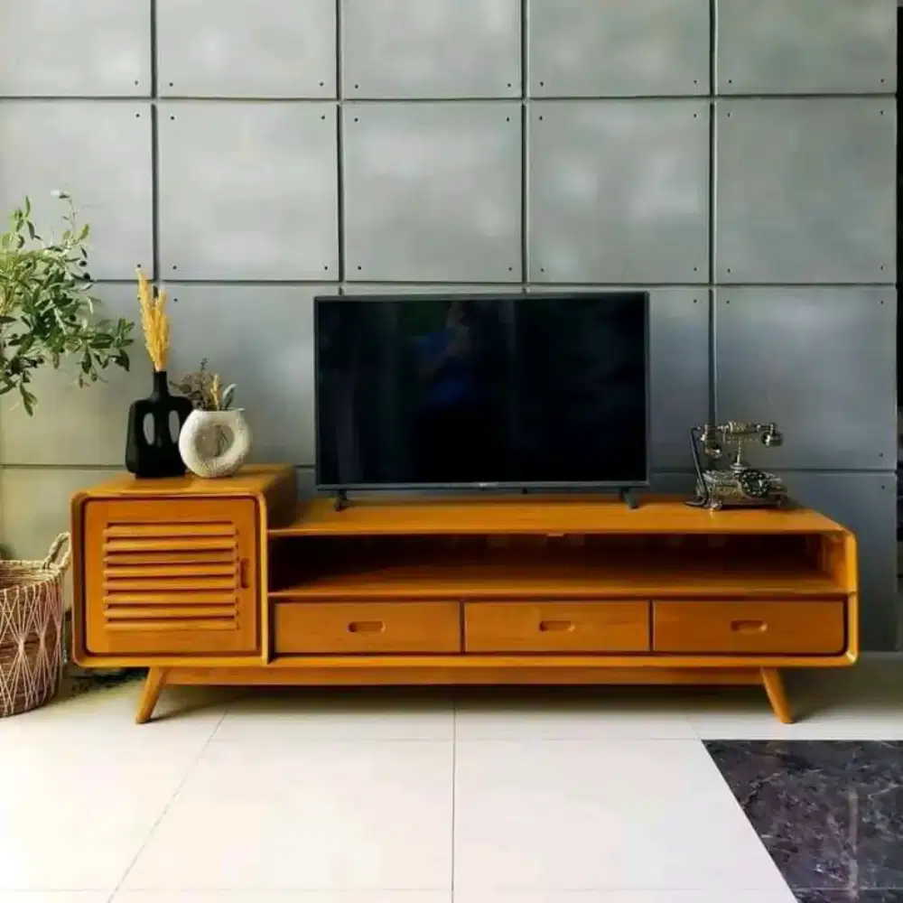 Bufet tv bufet minimalis Jepara material kayu jati solid