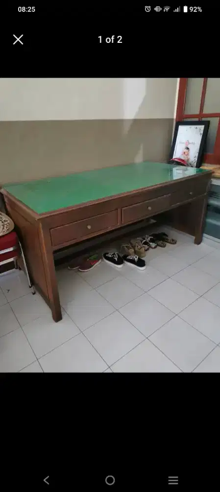 Meja kayu jati ukuran 175x85 cm