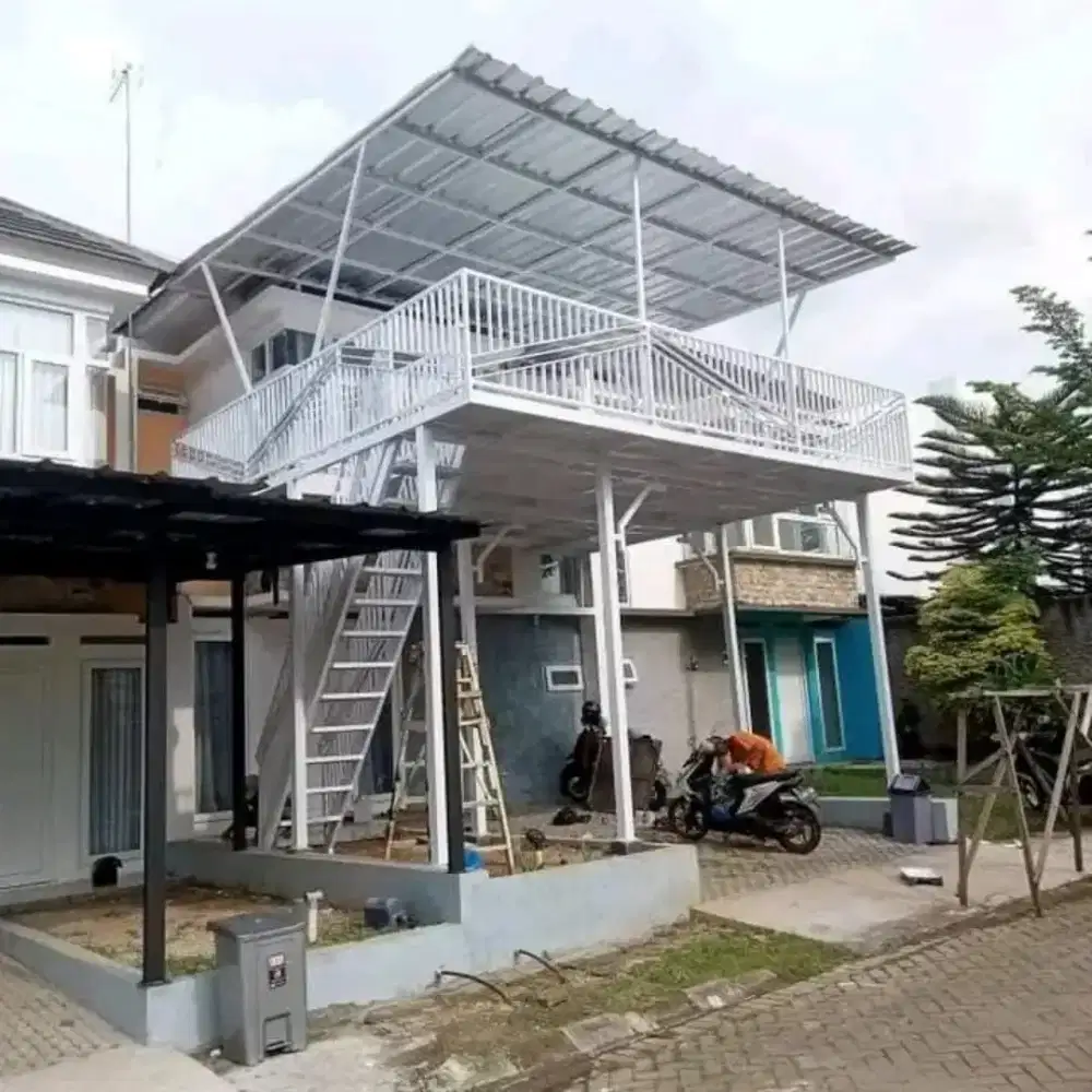 Kanopi balkon dak plat mezzanine kaca alderon solarflat canopy plafon
