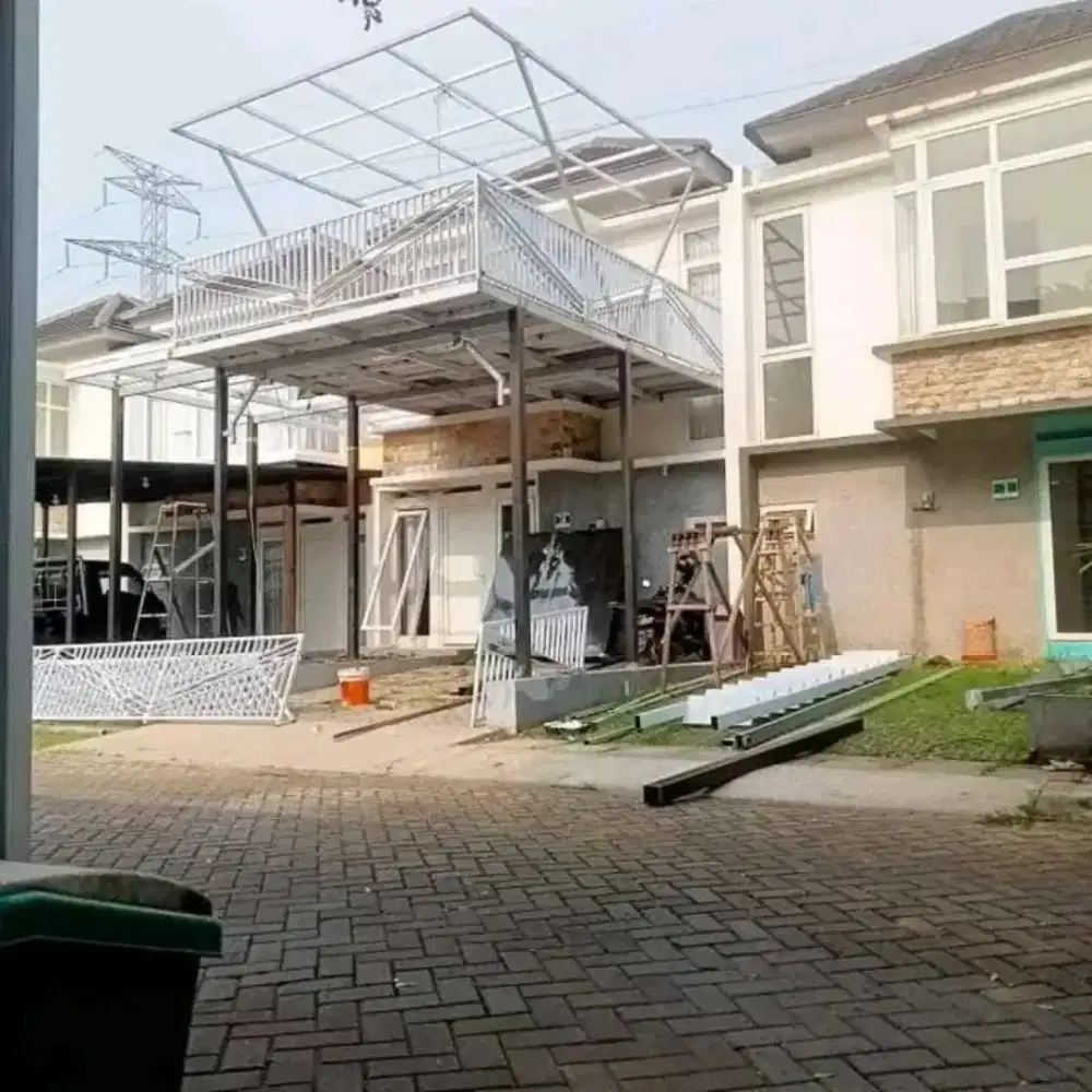 Kanopi balkon dak plat solartlat alderon kaca & canopy plafon pvc