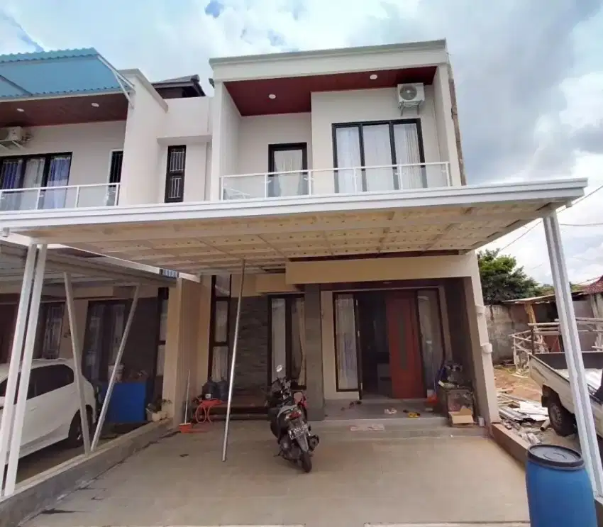 Jasa pembuatan pemasangan kanopi rumah minimalis atap alderon RS