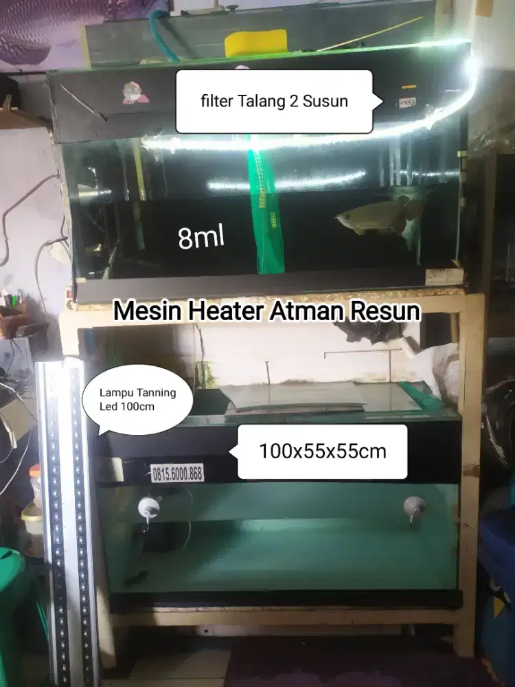 Aquarium Lampu Rak Akuarium Resun Atman tabung gas