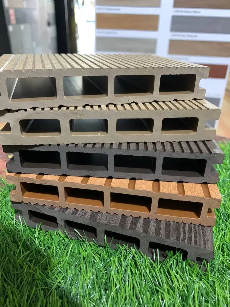 wpc decking lantai outdoor | decking plank motif lurus 2,9 m perbatang