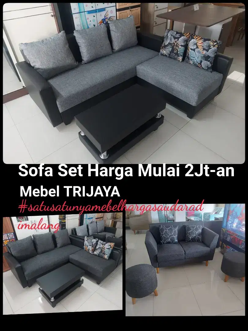 Sofa L Sudut Set Murah Untuk Ruangan Kecil Mebel TRIJAYA