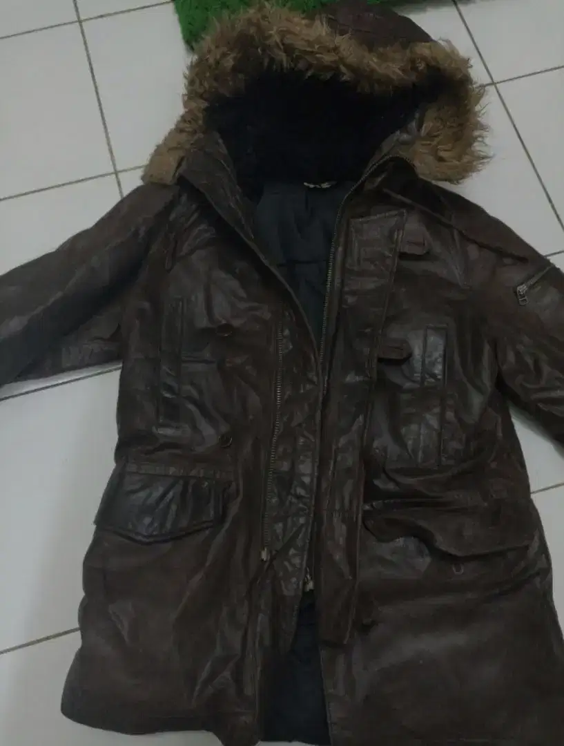 Jaket Asli kulit Domba Parka N3b