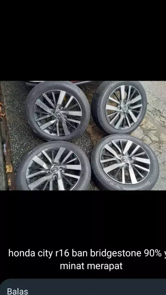 Velg HONDA jazz rs ring 16 sama Ban
