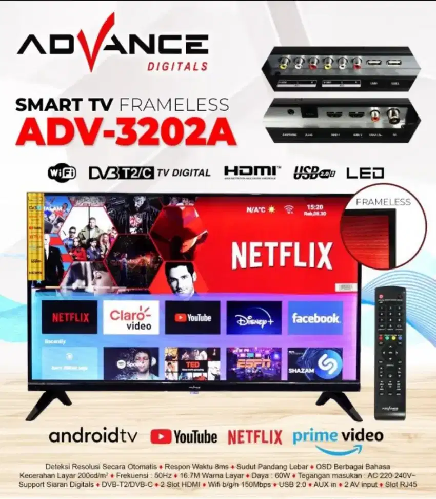 ADVANCE TV LED DIGITAL ANDROID 32 Inch Smart TV Android TV ADV-3202A