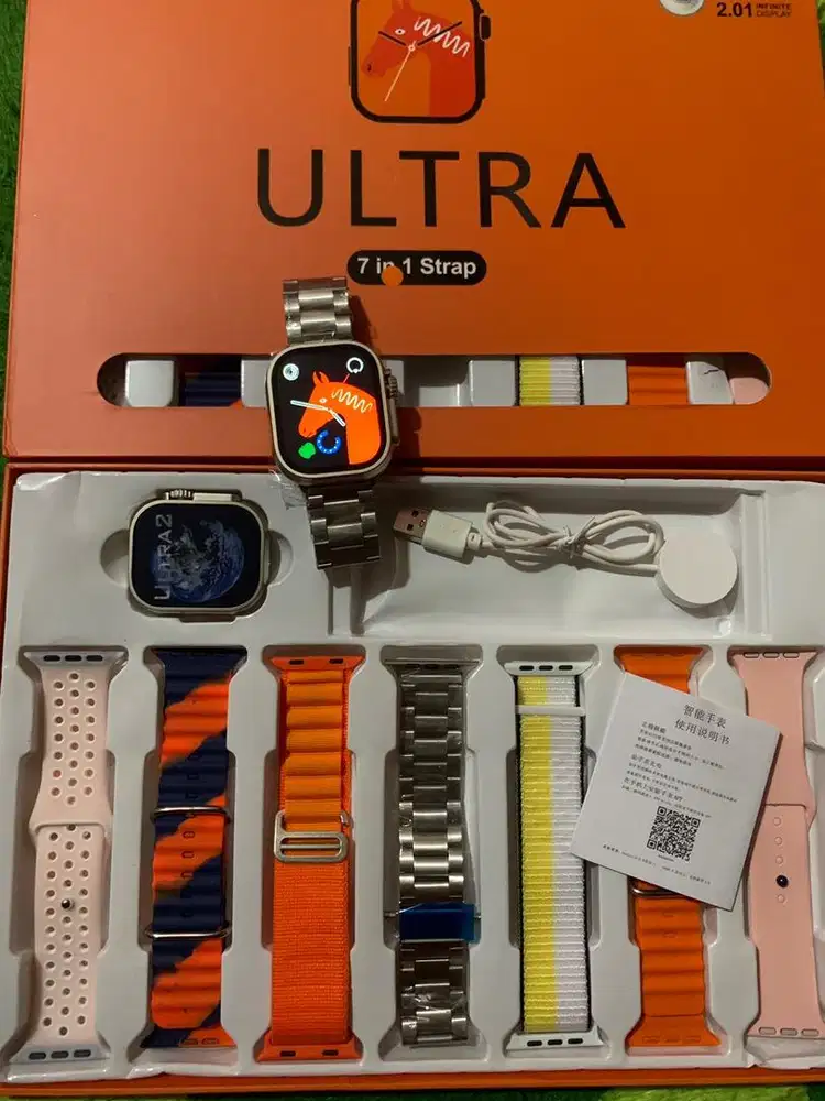 Smartwatch series ultra 49mm, plus 7 strap support ios & android