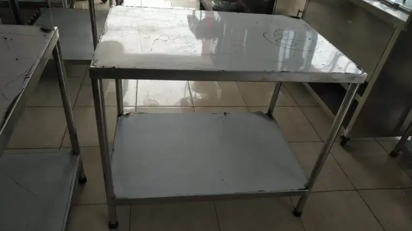 Meja Stainles 2 Susun uk.60x90xT.78 cm