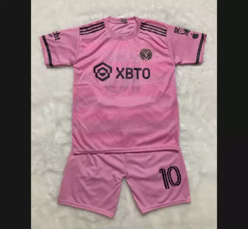 Jersey kaos baju setelan anak inter miami pink