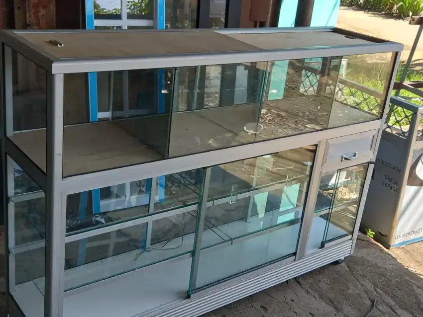 Etalase beras panjang 2 meter 4 kotak