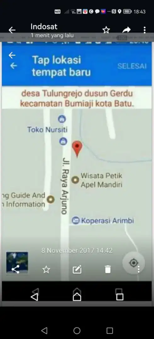 Dijual tanah nol jln, view kota Pandaan