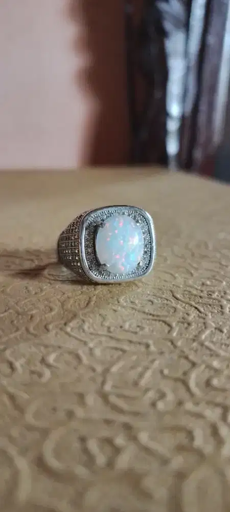 Cincin pria batu kalimaya ring 925 perak microsetting