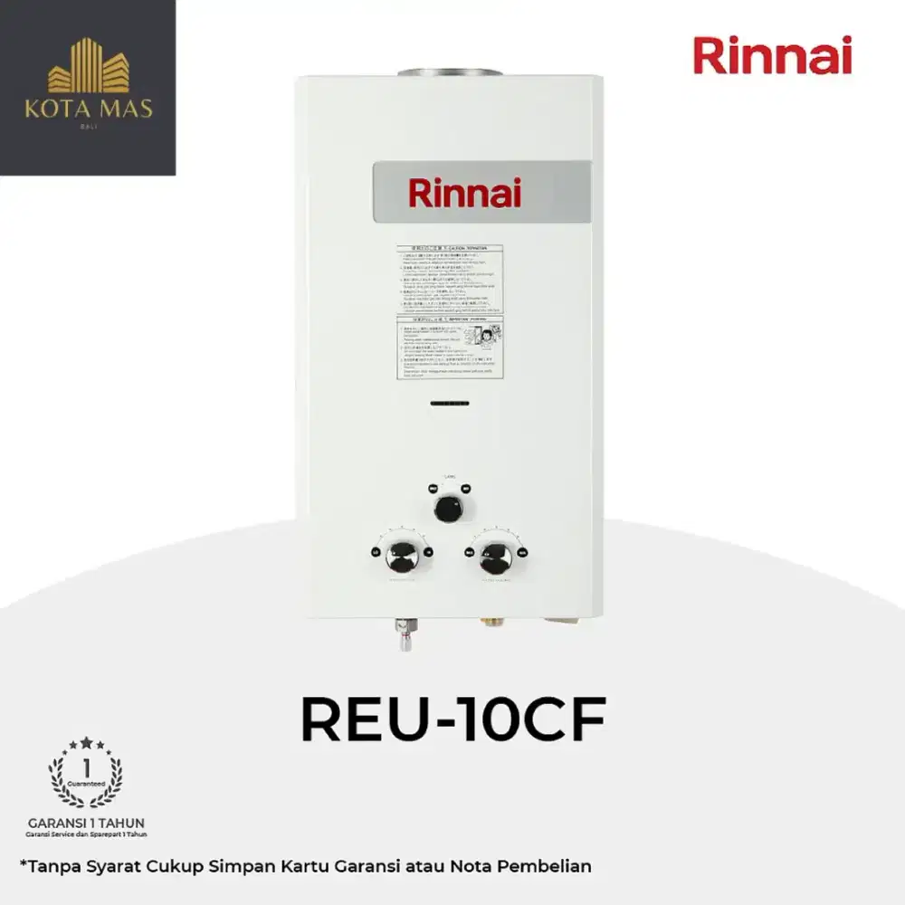 Gas Water Heater Rinnai 10 Liter Pemanas Air Kamar Mandi REU10CF