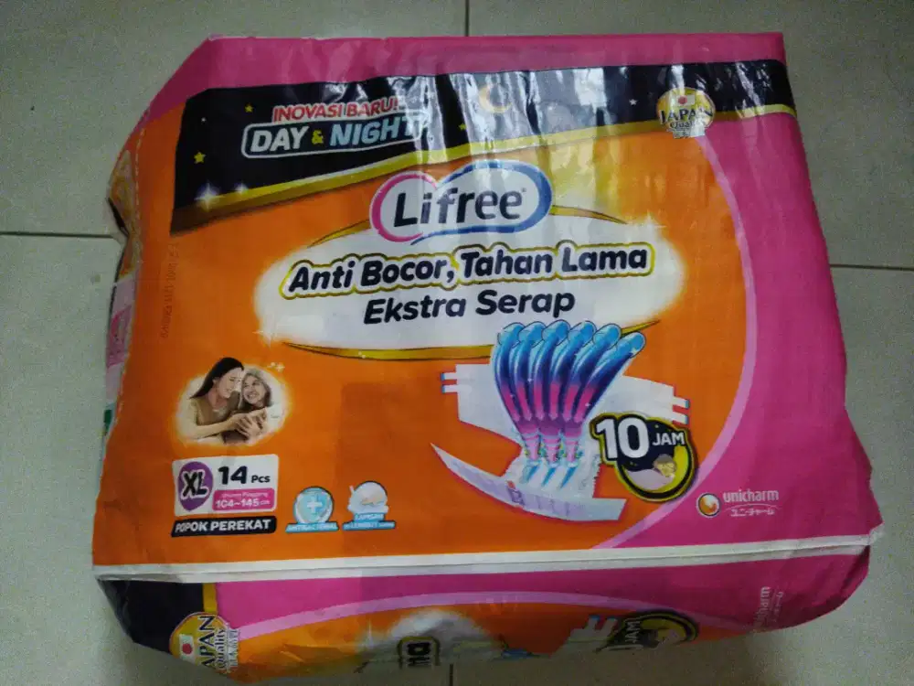 POPOK PAMPERS PEREKAT LIFREE SIZE XL 14 EXTRA SERAP
