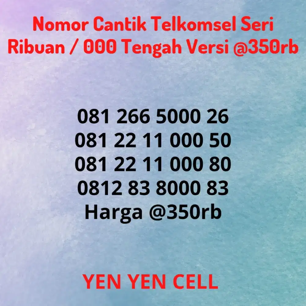 Nomor Cantik Perdana Telkomsel Seri Triple 0 000 / Ribuan Ribu Cermin