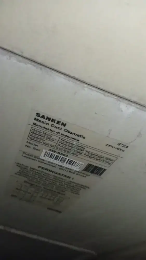 Mesin cuci sanken AWS803 kapasitas 8kg