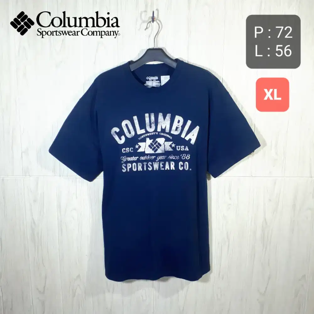 (made in EL SALVADOR) Baju Kaos Outdoor COLUMBIA Second Original