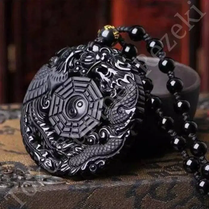 Kalung Yin Yang Chi Phoenix Liontin Naga Necklace Dragon Hoki Obsidian