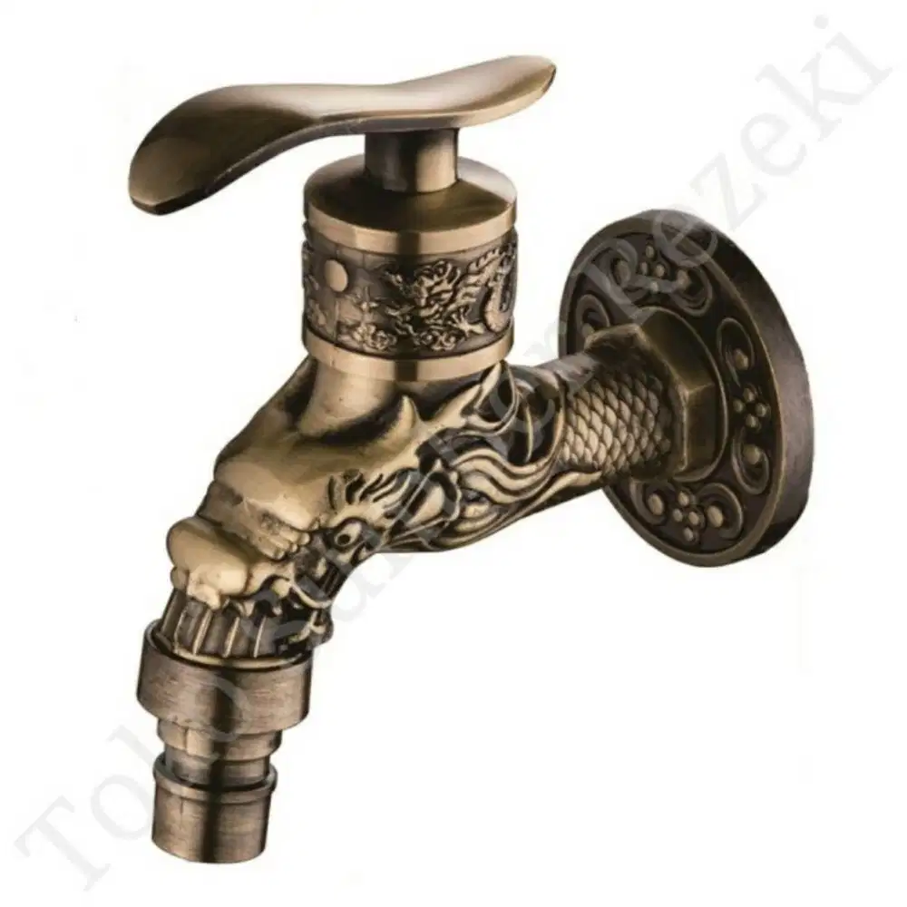 Keran Naga Emas Bronze Antik Kran Air Kuno Switch Water Rose Gold