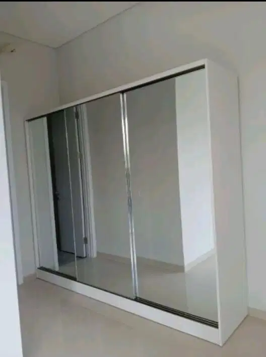 Lemari pakaian sliding door full cermin lemari baju modern 2 pintu