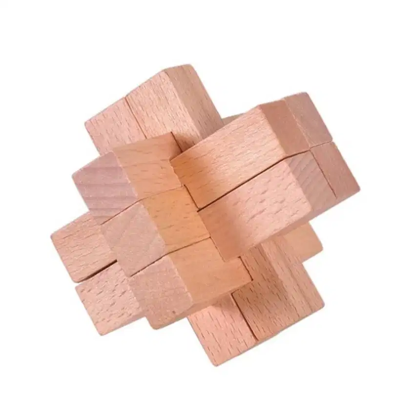 Puzzle Kayu Interlock Asah Otak Nine Root Edukatif Teka Teki Wooden