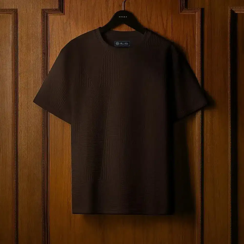 Rucas Tailor V3 Knitting Textured Tee Brown M
