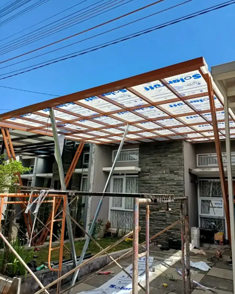 Kanopi solarflat solartuff alderon kaca & canopy minimalis plafon pvc