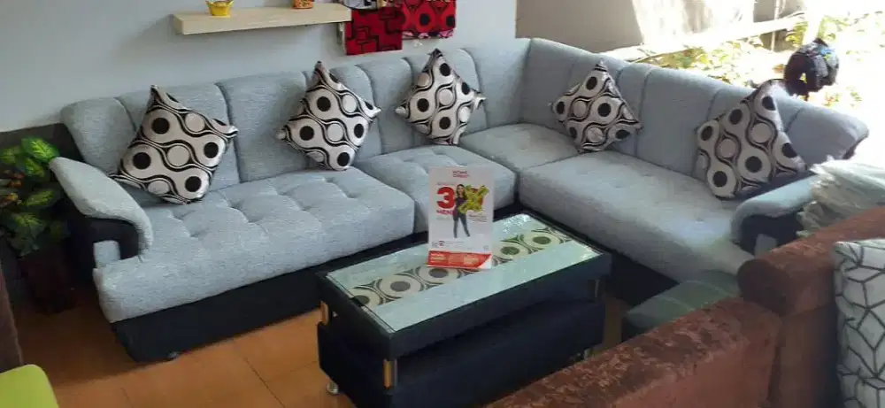 Sofa L Pojok Ruang Tamu , Kredit Sofa Villa Kantor, Terima Servis Sofa