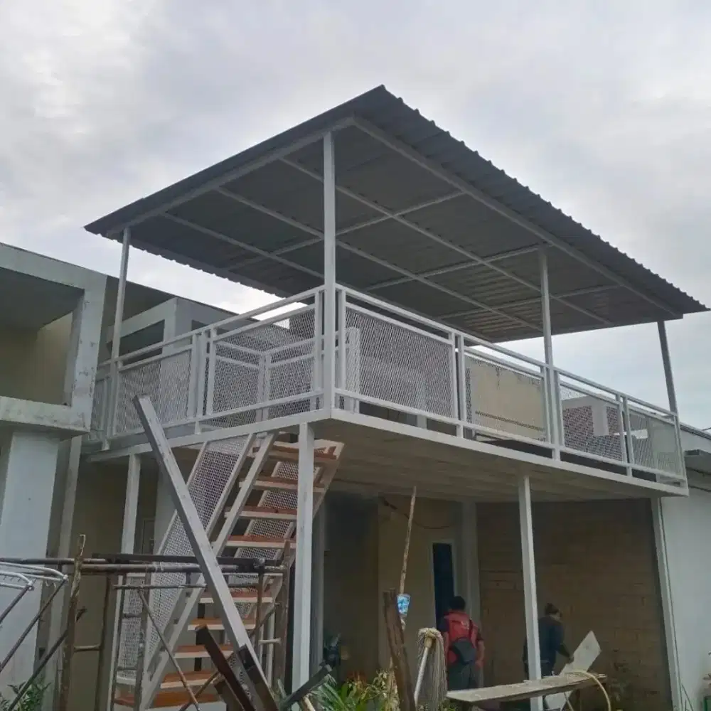 Kanopi balkon dak plat mezzanine & canopy kaca alderon solarflat