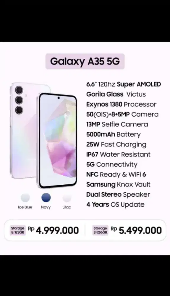 Samsung A35 8Gb/128,256,12Gb