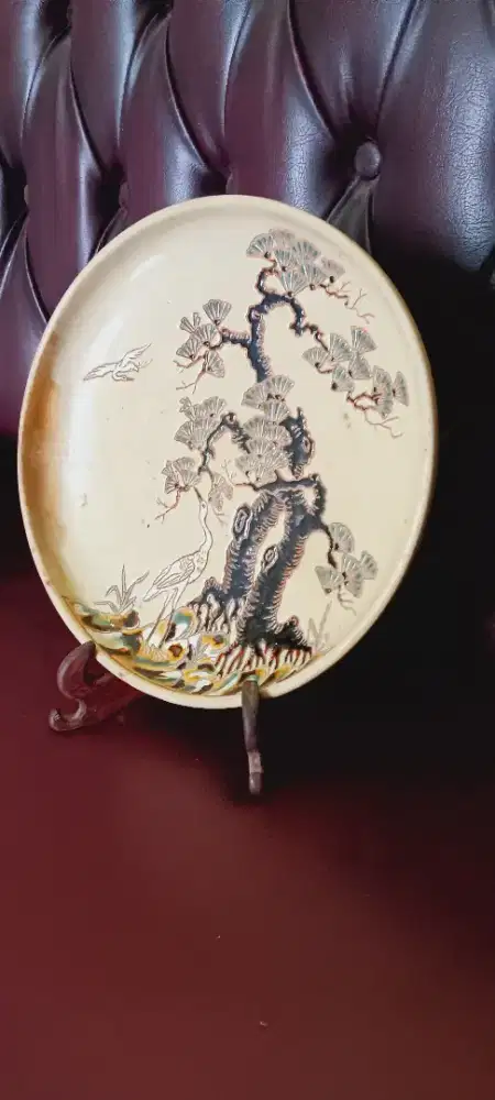 Jual cepat piring Antik/Kuno bergambar Bonsai