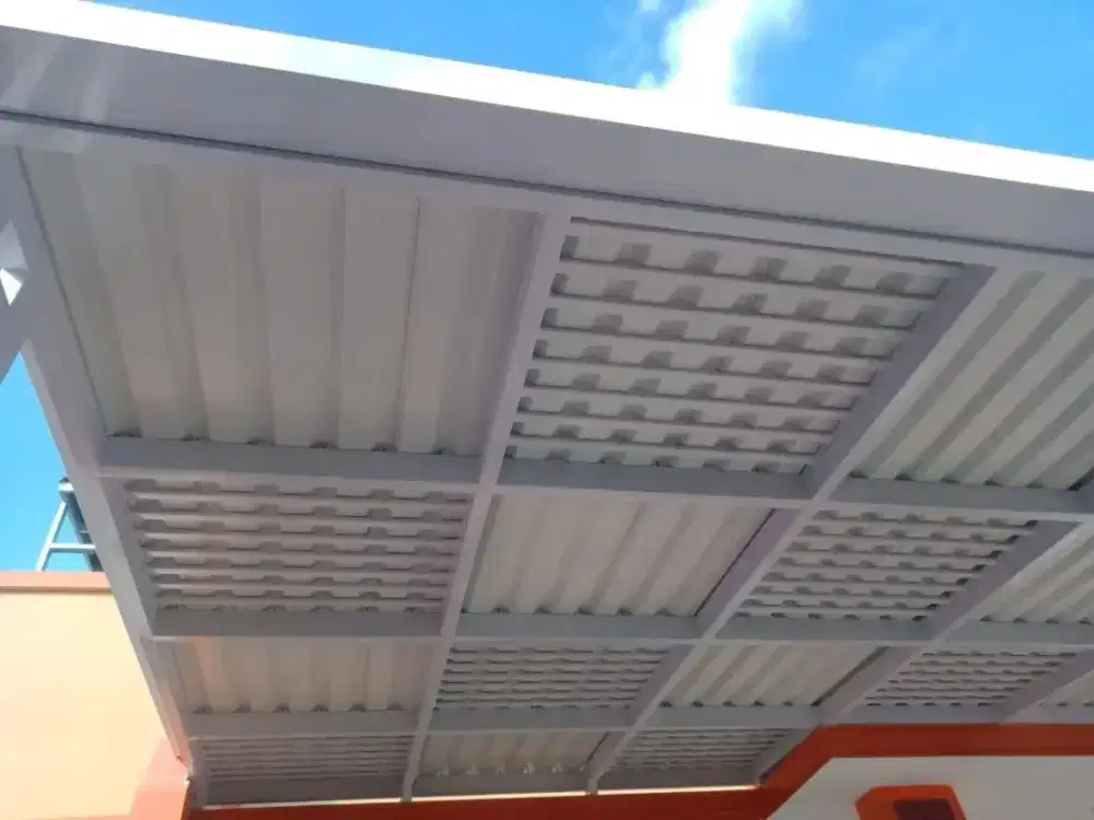 Kanopi minimalis alderon solarflat kaca & canopy plafon pvc minimalis