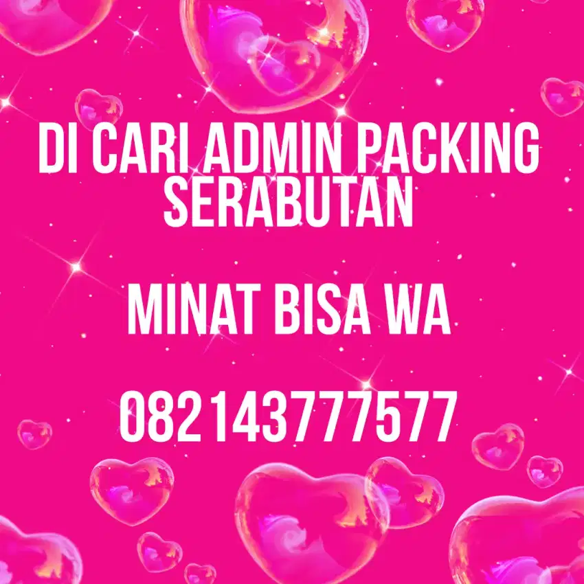 Dicari Admin Packing Wanita