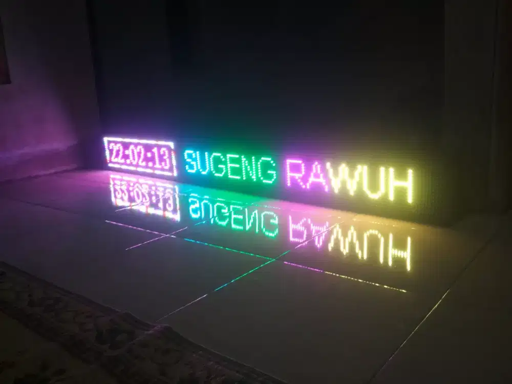 Runing text led jalan seting pake hp