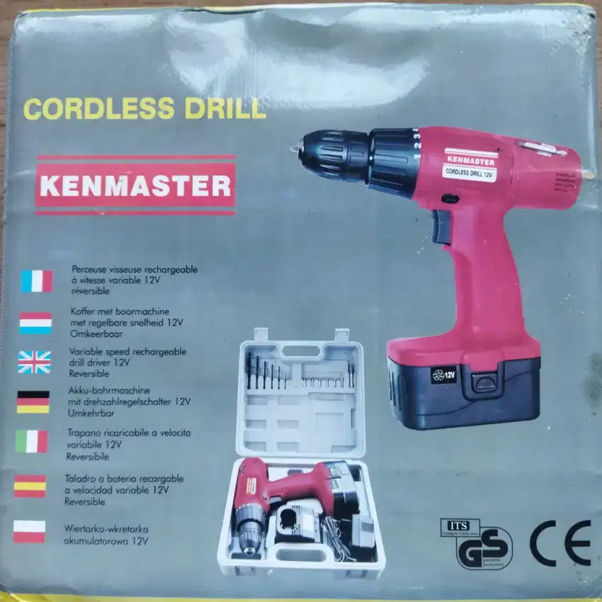 KENMASTER BOR CORDLESS DRILL MESIN BOR BATERAI 10MM 12V