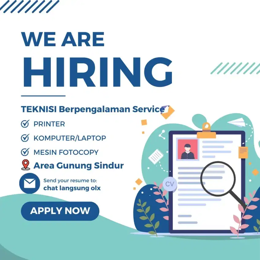 Lowongan admin teknisi komputer printer