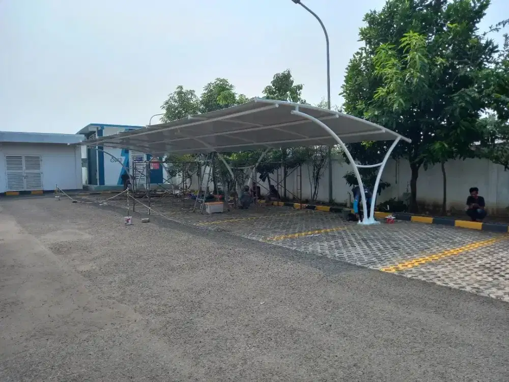 Kanopi kain membrane tensile & canopy kaca alderon solarflat spandek