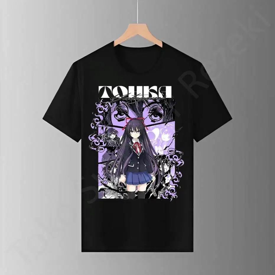 Baju Kaos Oblong Pendek Black TShirt Hitam Tohka Yatogami Date A Live