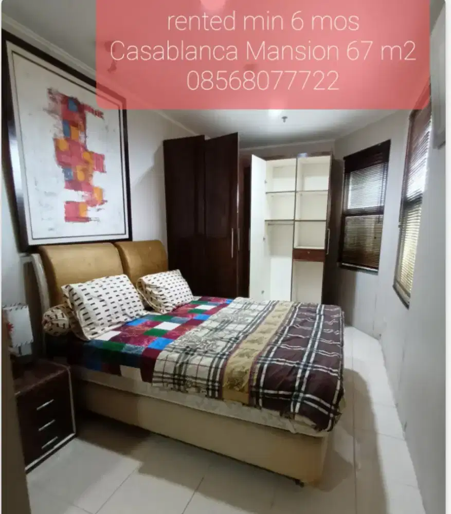 CASABLANCA MANSION  LT 1 (3+1) ,2 AKSES IN OUT .JAKARTA SELATAN