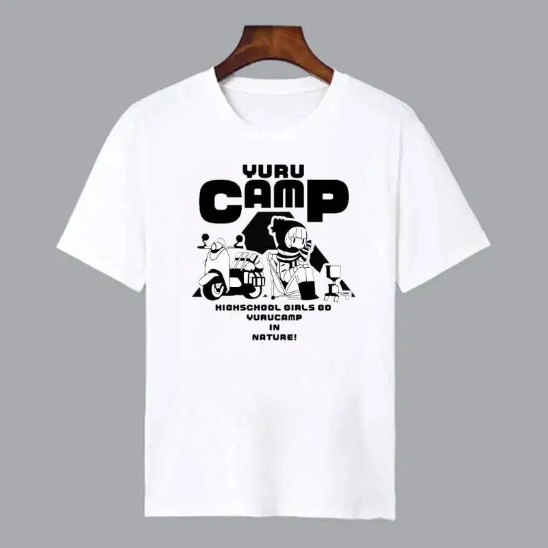 Baju Kaos Oblong Yuru Camp Putih T Shirt White Kagamihara Nadeshiko