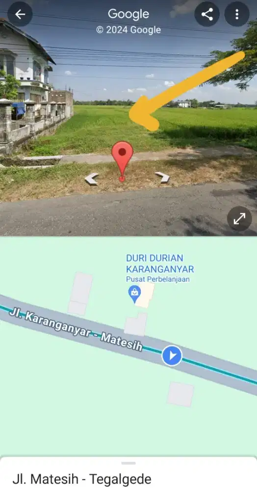 DIJUAL CEPAT Tanah di pinggir jalan Karanganyar Matesih