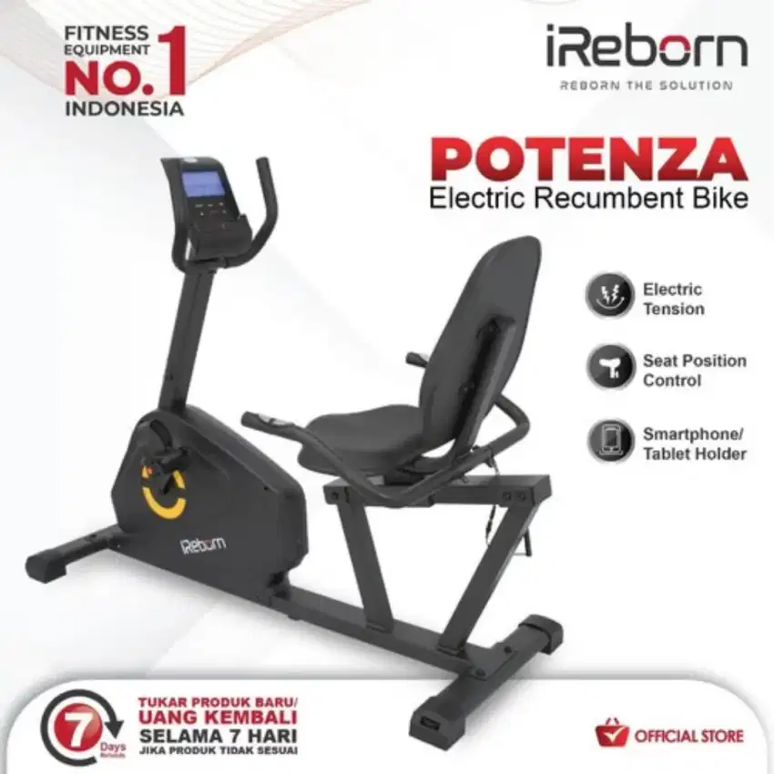 Alat Fitness Sepeda Statis Elektrik iReborn Potenza Recumbent Bike