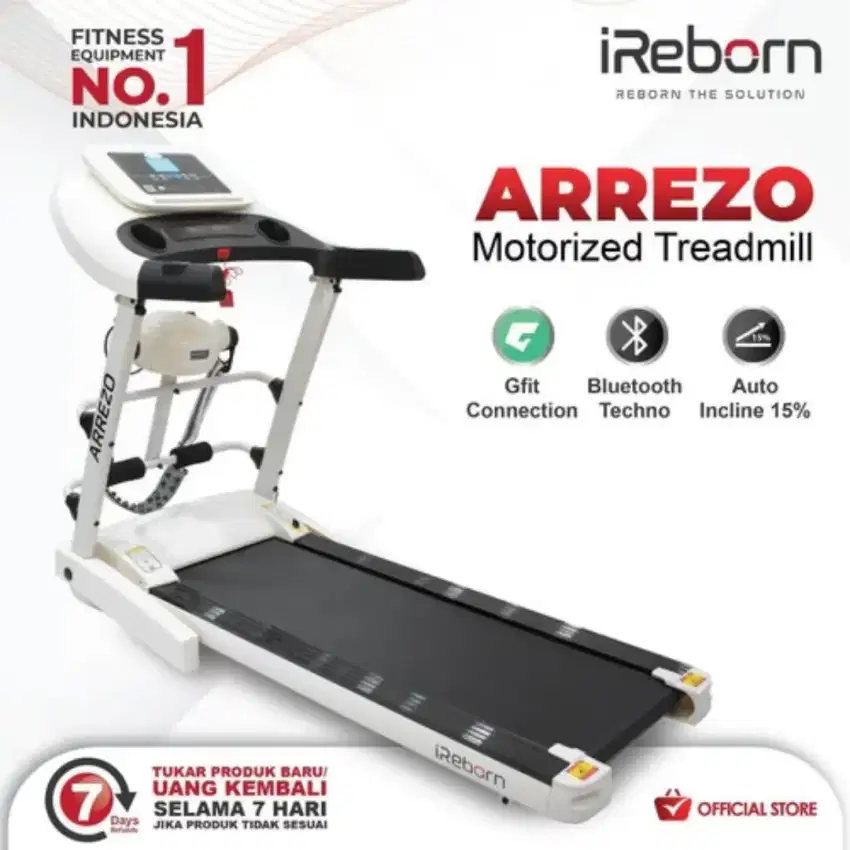 Alat Fitness Treadmil Elektrik Arrezo Auto Incline