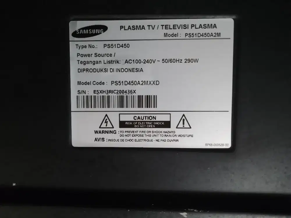 djual layar Samsung plasma PS51D450A2M
