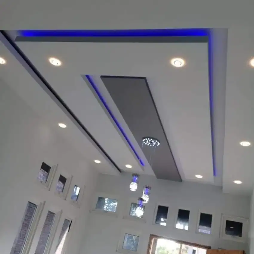 Jasa pemasangan plafon canopy partisi wallmolding gypsum pvc murah