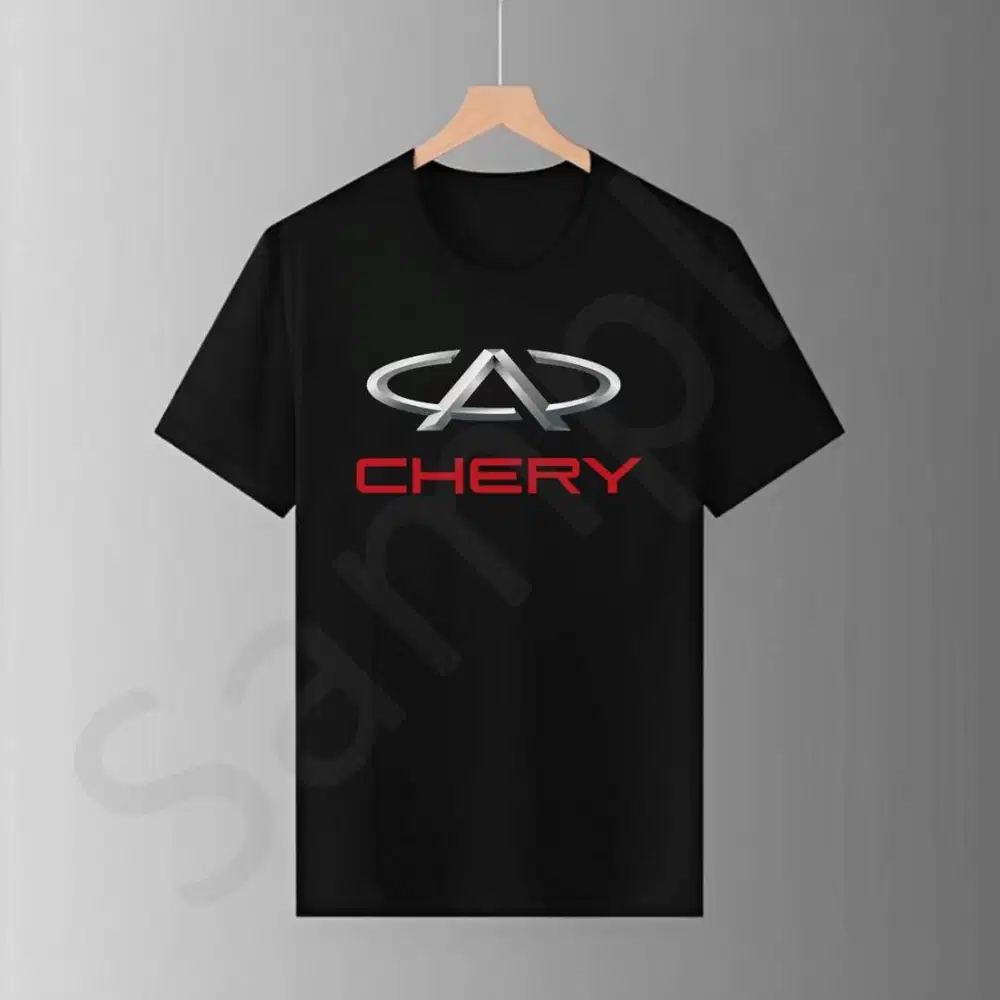 Baju Kaos Oblong Chery Exclusive Pendek Hitam Black TShirt Premium Log