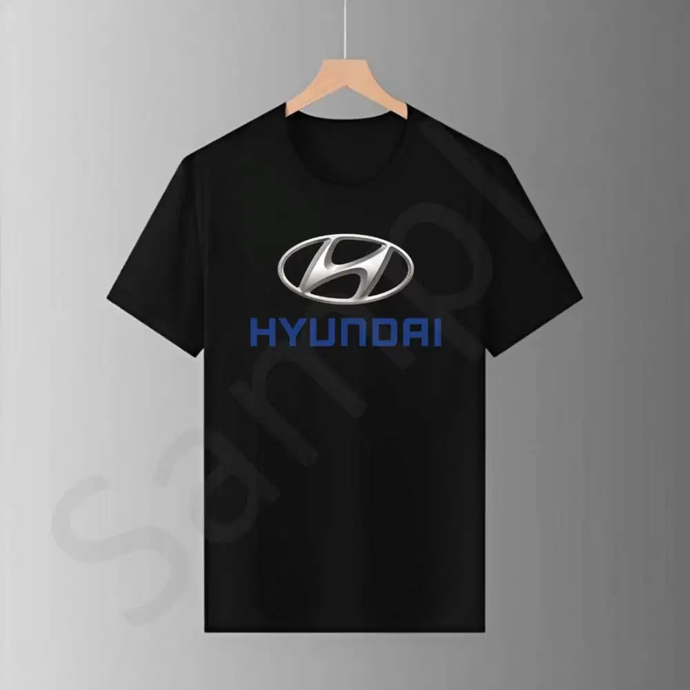 Baju Kaos Oblong Exclusive Pendek Hitam Black TShirt Premium Logo Hyun