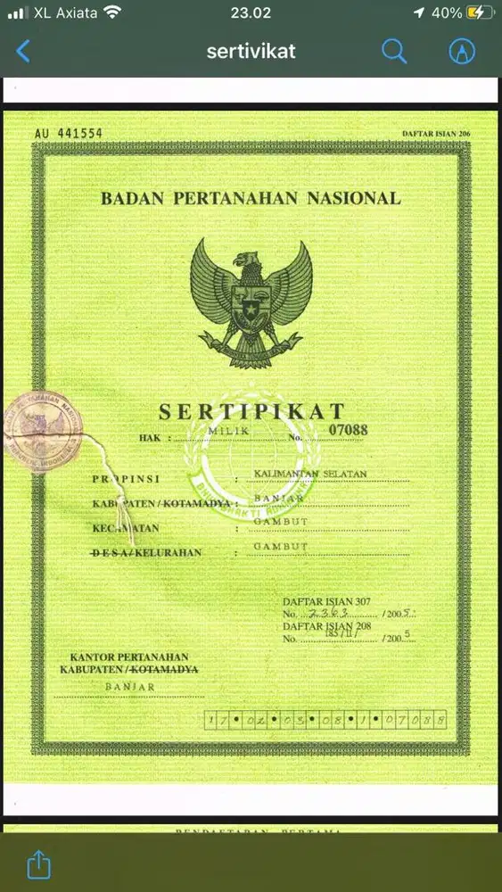 Dijual Tanah Cepat. Lokasi di jalan A.yani KM 16. Gambut, Harga Nego